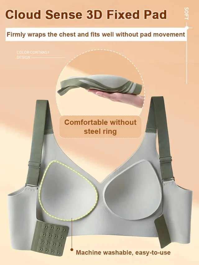 😍🔥 London-Paris Premium Designer Edition Anti-Sagging Mega Lift Padded Wireless Bra🥰🔥 ( PACK OF 3 )