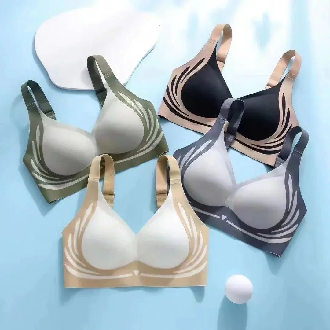 😍🔥 London-Paris Premium Designer Edition Anti-Sagging Mega Lift Padded Wireless Bra🥰🔥 ( PACK OF 3 )