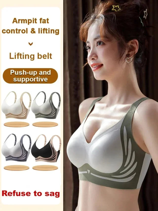 😍🔥 London-Paris Premium Designer Edition Anti-Sagging Mega Lift Padded Wireless Bra🥰🔥 ( PACK OF 3 )