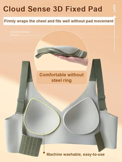 😍🔥 London-Paris Premium Designer Edition Anti-Sagging Mega Lift Padded Wireless Bra🥰🔥 ( PACK OF 3 )