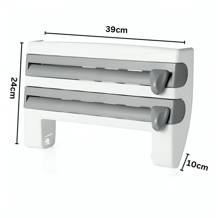 Wall-Mounted Wrap Cutter And Paper Towel Rack