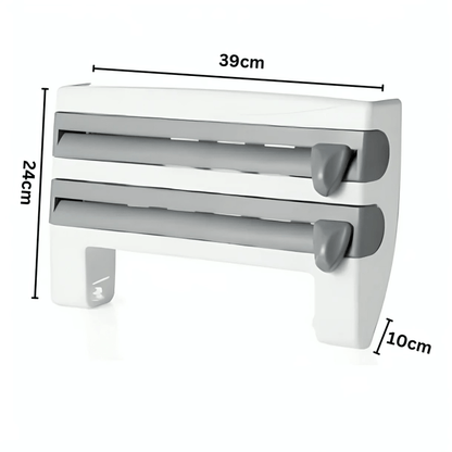 Wall-Mounted Wrap Cutter And Paper Towel Rack
