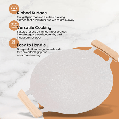 Multi-Purpose Maifan Stone Non-Stick Grill Pan(42cm)