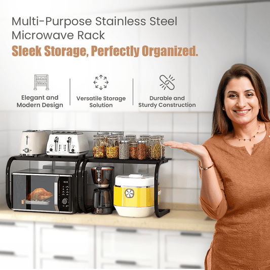 Multi-Purpose Stainless Steel Microwave Rack